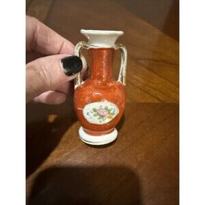 Darling Miniature Vintage Occupied Japan Hand-Painted Flowers Bud Vase 3.5 Tall